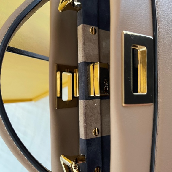 SOLD Fendi Mini Peekaboo Calfskin Beige - Picture 9 of 15